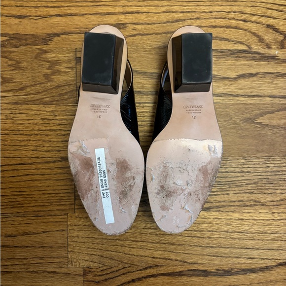 Sportmax Black Patent Leather Slingback Mules - Picture 3 of 4